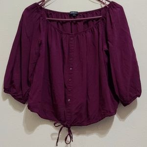 🐚Off The Shoulder Crop Top Bordeaux🐚